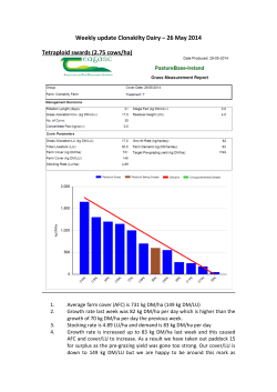 26 May 2014 Tetraploid swards (2.75 cows/ha)