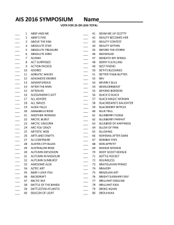 AIS 2016 SYMPOSIUM Name