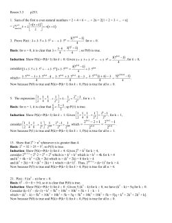 Rosen 3.3 p253. 1. Sum of the first n even natural numbers = 2 + 4 +
