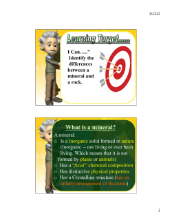 Final Rocks and Minerals 2015 student edition