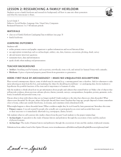 lesson 2: researching a family heirloom