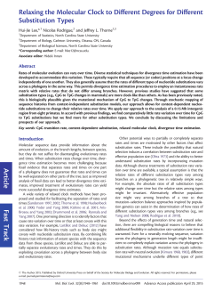 Article Fast Track Relaxing the Molecular Clock to Different Degrees