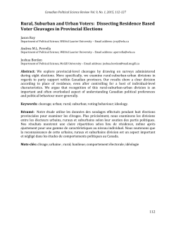Rural, Suburban and Urban Voters: Dissecting Residence Based