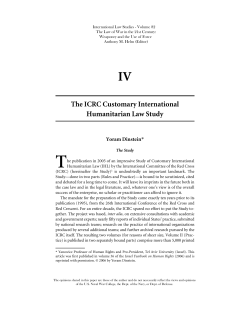 The ICRC Customary International Humanitarian Law Study
