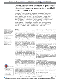 Berlin Concussion Consensus Statement
