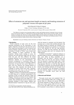 Effect of extension rate and specimen length on tenacity and