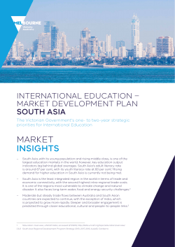 Market Development Plan South Asia
