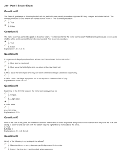 2011 Part II Soccer Exam Question #1 Question #2 Question #3