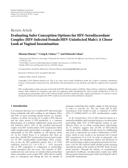 Review Article Evaluating Safer Conception Options for HIV