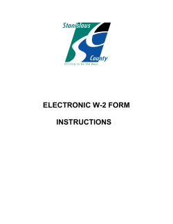 ELECTRONIC W-2 FORM INSTRUCTIONS