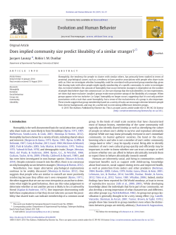 Does implied community size predict likeability of a similar stranger?