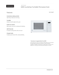 GE&reg; Countertop Turntable Microwave Oven Features