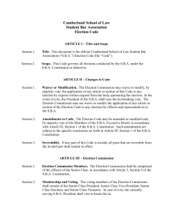 SBA Election Code - Samford University