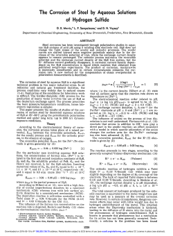 The Corrosion of Steel by Aqueous Solutions of Hydrogen Sulfide