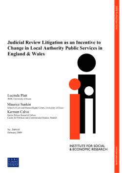 Judicial Review Litigation as an Incentive to Change in Local