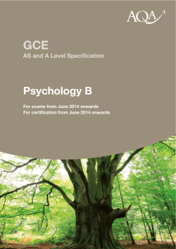 A-level Psychology B Specification Specification