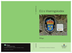 EU:s Viseringskodex SOU 2009:77