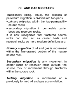 OIL AND GAS MIGRATION Traditionally (Illing, 1933), the process of