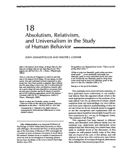 Absolutism, Relativism, and universalism in the Study of Human