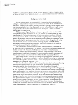 A QUALITATIVE INVESTIGATION OF METACOGNITIVE