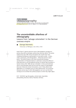 The Uncontrollable Afterlives of Ethnography: Lessons from German