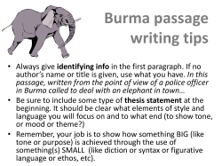 Burma passage writing tips