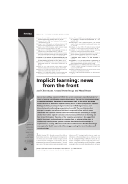 Implicit learning - Axel Cleeremans