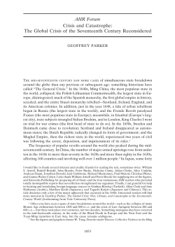 AHR Forum Crisis and Catastrophe: The Global
