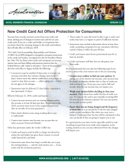 New Credit Card Act Offers Protection for Consumers