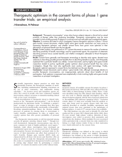Therapeutic optimism in the consent forms of phase 1 gene transfer