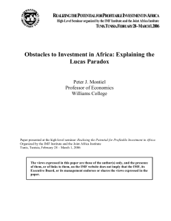 Obstacles to Investment in Africa: Explaining the Lucas Paradox
