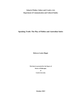 Speaking Truth: The Play of Politics and Australian Satire