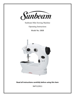 Sunbeam Mini Sewing Machine Operating Instructions Model No