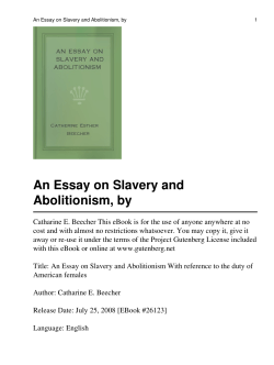 An Essay on Slavery and Abolitionism