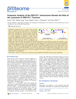 Proteomic Analysis of the EWS-Fli‑1 Interactome Reveals the Role