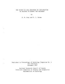 THE EFFECT OF SOIL MOISTURE ON INFILTRATION AS RELATED