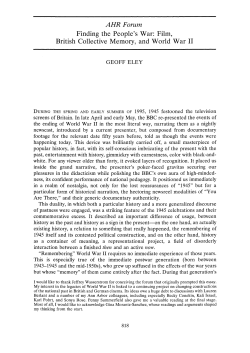 Finding the People`s War: Film, British Collective Memory, and World