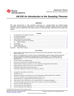 AN-236 An Introduction to the Sampling Theorem