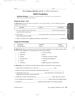 Macbeth Act IV selection support