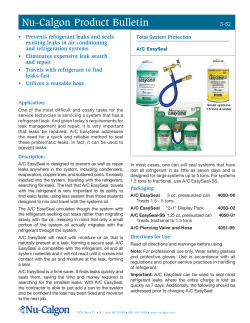 Nu-Calgon Product Bulletin - Austwide Sales and Rentals