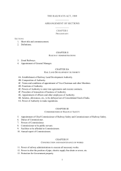 the railways act, 1989 arrangement of sections