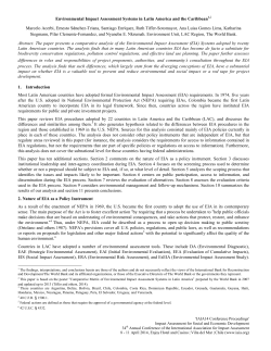 Environmental Impact Assessment Systems in Latin America and the