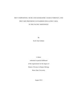 Diet Composition, Niche and Geographic Characteristics, and Prey