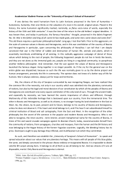 Academician Vladimir Premec on the &ldquo;University of Sarajevo`s