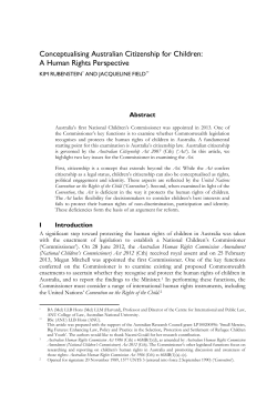 Conceptualising Australian Citizenship for Children: A