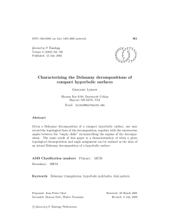 Characterizing the Delaunay decompositions of compact
