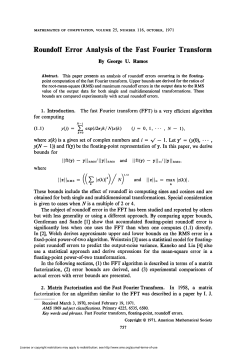 Roundoff Error Analysis of the Fast Fourier Transform