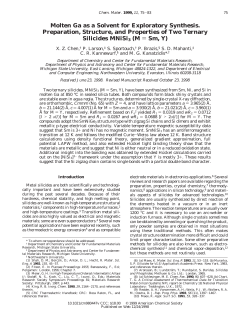 Molten Ga as a Solvent for Exploratory Synthesis. Preparation