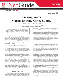 Drinking Water: Storing an Emergency Supply