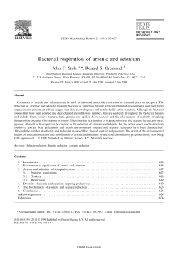 Bacterial respiration of arsenic and selenium